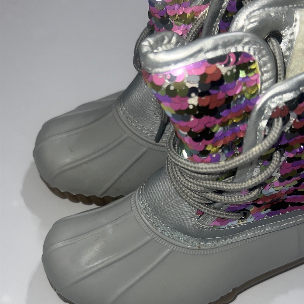 Olivia Miller Kids Sequin Rain & Snow Boots Girls size 13 - Picture 4 of 8